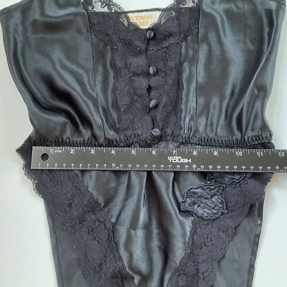 VTG Victoria's Secret Lace Teddy Bodysuit Sz S Black Gold Label Coquette Y2K - Picture 6 of 9
